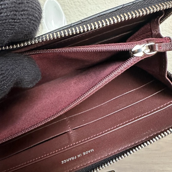 CHANEL ZIP AROUND WALLET LAMBSKIN W/ Silver HW - Picture 11 of 12